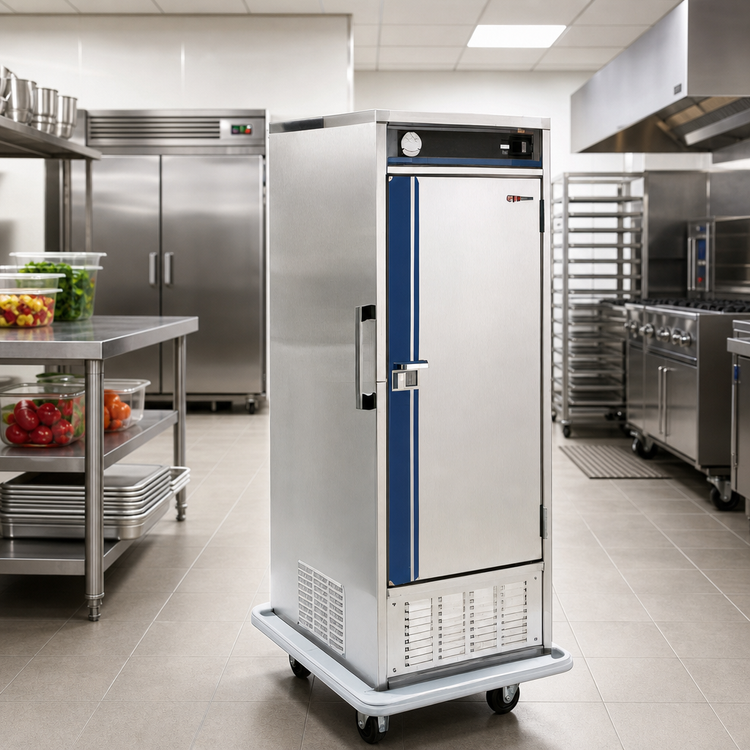 Product image #2 for Carter-Hoffmann Mobile Refrigerated Food Transport Cart, 30 18" x 26" Sheet Pan Capacity, Stainless Steel, 120V