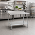 Thumbnail image #2 for Eagle Budget Series 30 Inch x 30 Inch 430 Stainless Steel Work Table with 4-1/2 Inch Backsplash and Undershelf