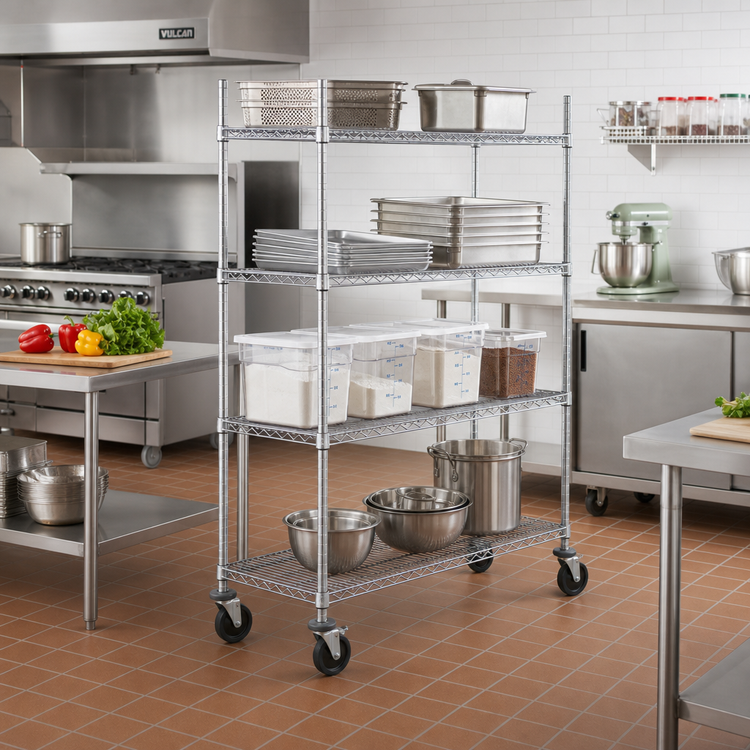 Product image #2 for Metro Super Erecta Wire Stem Caster Cart with 4 Shelves, 36 x 24 x 69 Inches