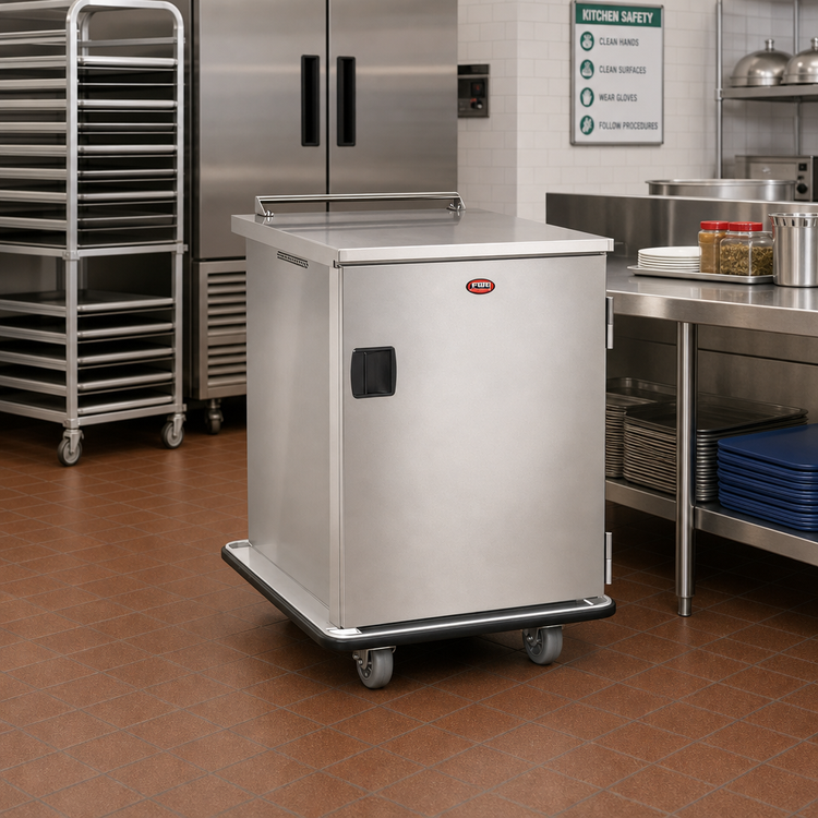 Product image #3 for Mobile Patient Tray Cart, 12 15 x 20 or 6 18 x 26 Tray Capacity, Stainless Steel, Non-Insulated