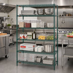 Thumbnail image #3 for Metro Super Erecta 5A557K3 Stationary Starter Wire Shelving Unit, 48W x 24D x 74H, 5 Shelves, Green Epoxy-Coated