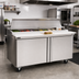 Thumbnail image #2 for Delfield Two-Section Sandwich/Salad Prep Table Refrigerator with 8-Pan Top, 60-Inch, 2-Door