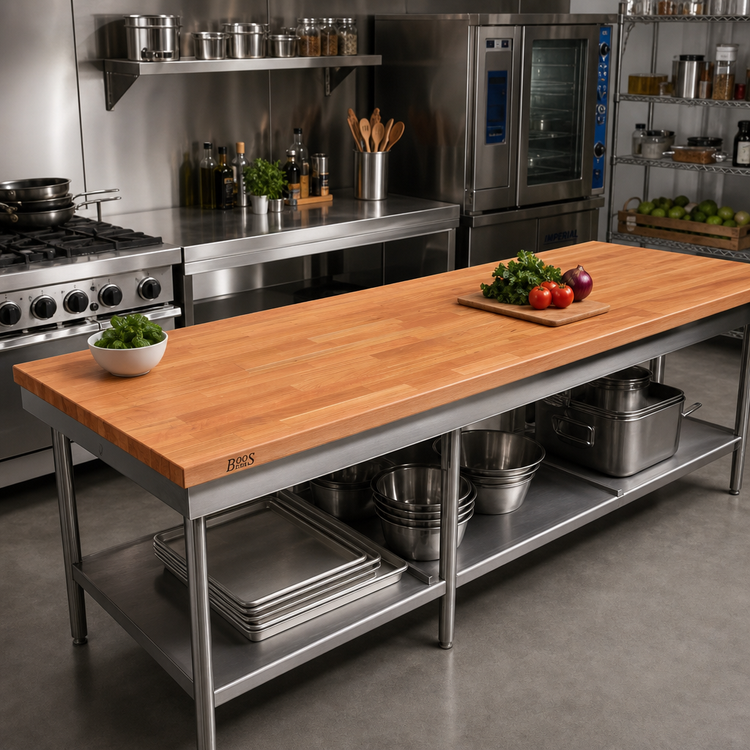 Product image #2 for Boos Block American Cherry Blended Edge Grain Kitchen Countertop with Varnique Finish, 108 x 25 x 1-1/2 Inches