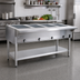Thumbnail image #2 for Eagle Group 63-1/2 Inch Liquid Propane 4-Well Hot Food Table with Open Base and Undershelf