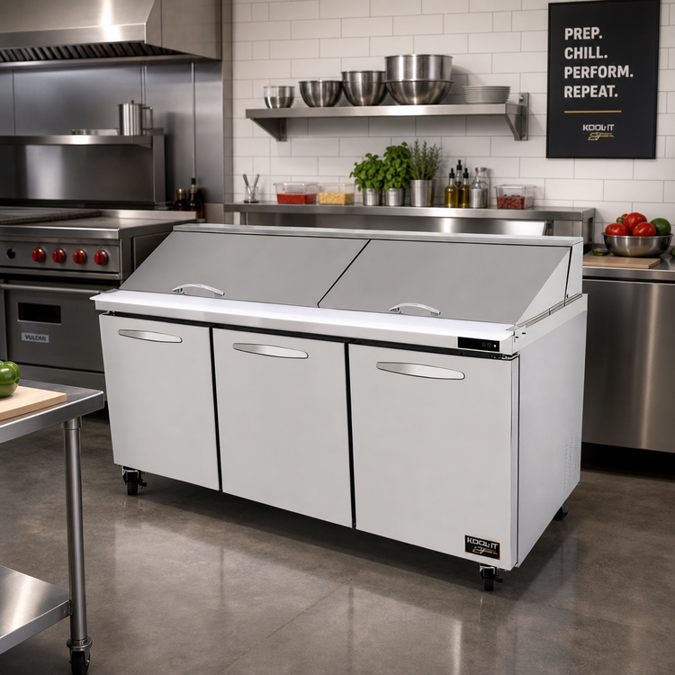 Product image #2 for Kool-It Signature 72-Inch 3-Section Mega Top Sandwich/Salad Prep Table Refrigerator