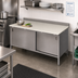 Thumbnail image #2 for Poly Top Work Table with Stainless Steel Cabinet Base and Sliding Doors, 48 x 30 Inch, 5 Inch Backsplash