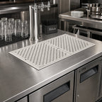 Thumbnail image #2 for Perlick Corporation RDP18X24 Drop-In Service Station Drip Tray Trough, 24 x 18 Inches, Stainless Steel, with 2 Removable Glass Racks