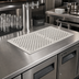 Thumbnail image #2 for Perlick Drop-In Service Station Drip Tray Trough, 24 x 18 Inches, Stainless Steel, with 2 Removable Glass Racks
