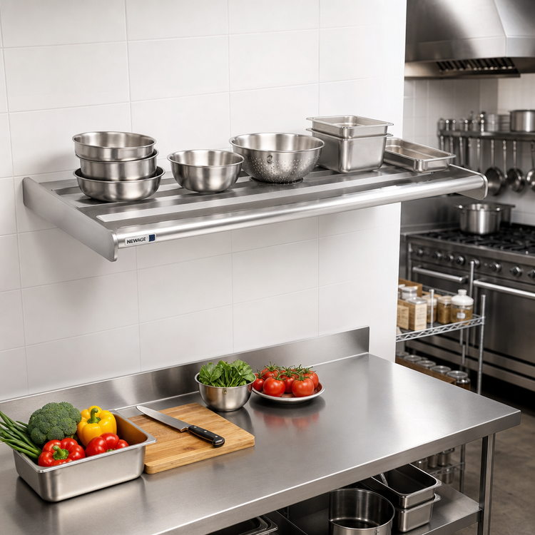 Product image #2 for New Age H.D. Series Cantilever Aluminum Shelf, 60"W x 18"D, 900 lb Capacity