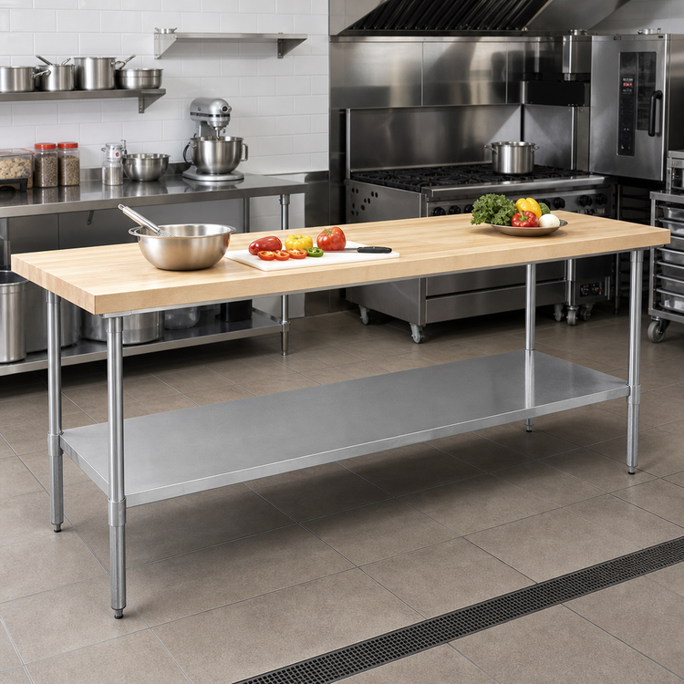 Product image #2 for Serv-Ware 72 Inch x 24 Inch Wood Top Work Table