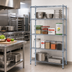 Thumbnail image #2 for Quantum 4-Tier Stationary Wire Shelving Unit, 42W x 18D x 72H, Chrome Plated Finish