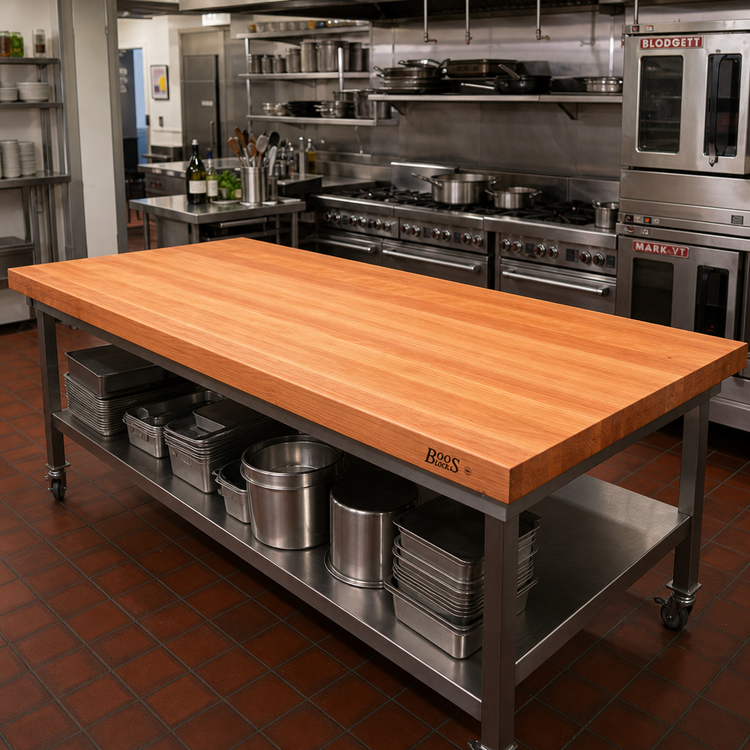 Product image #2 for John Boos Boos Block American Cherry Edge Grain Kitchen Countertop, 84" x 38" x 3", Penetrating Oil Finish