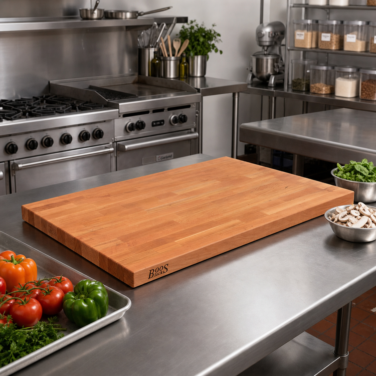 Product image #2 for Boos Block 48" x 32" x 1-1/2" Blended Edge Grain American Cherry Kitchen Countertop with Varnique Finish