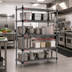 Thumbnail image #2 for Eagle Valu-Master Quad-Adjust 4-Tier Wire Shelving Starter Unit, 72 x 24 x 74 Inches, Pewter Gray Epoxy