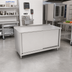 Thumbnail image #2 for John Boos 48 Inch x 36 Inch Enclosed Work Table with Sliding Doors and 1-1/2 Inch Rear Up-Turn