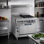 Thumbnail image #2 for Imperial (Middleby) Spec Series IHR-G24-2-C 36-Inch Commercial Gas Combination Range with 24-Inch Griddle, 2 Open Burners, Convection Oven