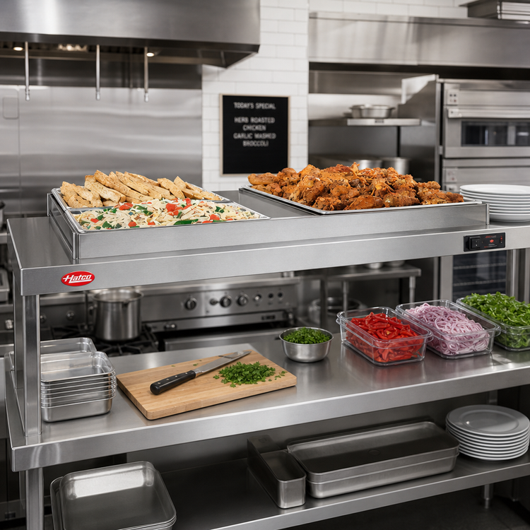 Product image #2 for Hatco Glo-Ray 54-Inch Freestanding Heated Shelf, 6-Inch Deep, Stainless Steel Top