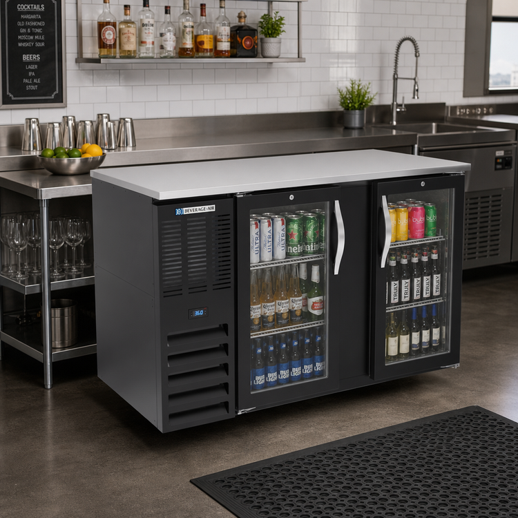 Product image #2 for Beverage-Air 58-Inch Two-Section Glass Door Back Bar Refrigerator