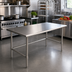Thumbnail image #2 for Sapphire Manufacturing 60 Inch x 36 Inch 18 Gauge Stainless Steel Work Table with Open Base