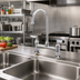 Thumbnail image #2 for Double Pantry Deck-Mount Faucet with 8-Inch Centers, Swivel Gooseneck Spout and Lever Handles