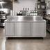 Thumbnail image #2 for John Boos 72-Inch Stainless Steel Beverage Unit Cabinet Base with Right-Side Trash Chute and Hinged Doors