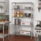 Thumbnail image #2 for Quantum WR63-2136C Chrome Wire Shelving Starter Unit, 36 x 21 x 63 in, 4-Shelf Stationary, 600-800 lb Capacity