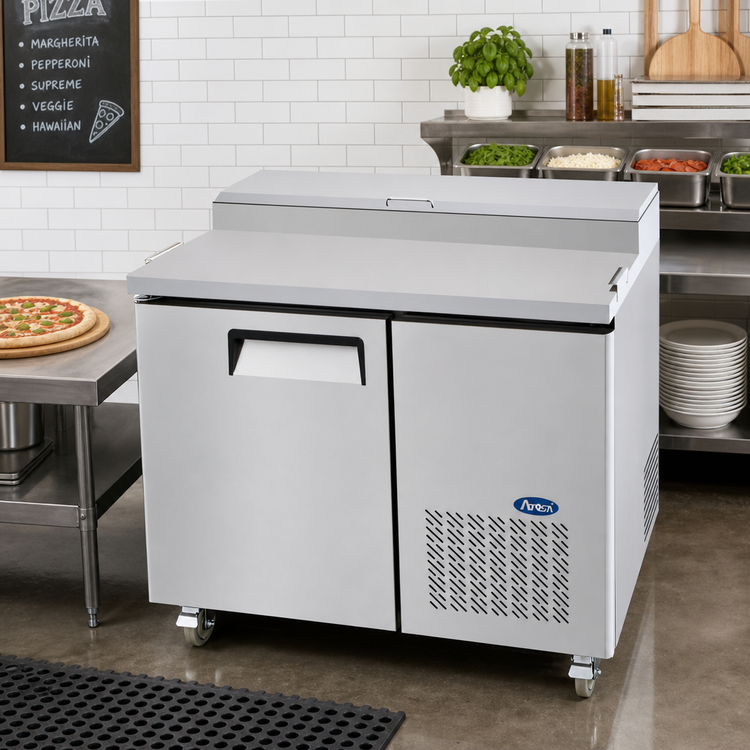 Product image #2 for Atosa 44-Inch One-Section Refrigerated Pizza Prep Table with Solid Door