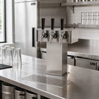 Thumbnail image #2 for Perlick Corporation 4006-3B2 Extra-High Countertop 3-Faucet Glycol-Cooled Tee Draft Beer Tower, Stainless Steel