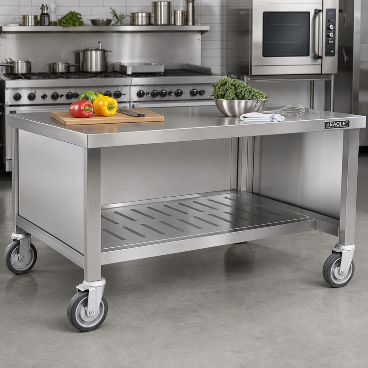 Product image #2 for Eagle Director's Choice 96-Inch Louvered Removable Stainless Steel Undershelf