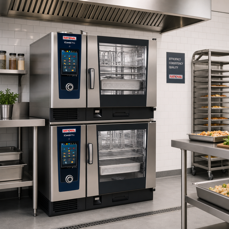 Product image #2 for RATIONAL iCombi Pro Double-Stack 6-Full Size Electric Combi Oven Package with AutoDose, 208/240V, 3-Phase