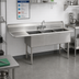 Thumbnail image #2 for Advance Tabco Special Value Series Fabricated 3-Compartment Sink with Left Drainboard, 18 x 18 x 14 Bowls, 74-1/2 Inch Overall Length