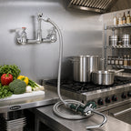 Thumbnail image #2 for Krowne Royal Series 20-108L Wall-Mount Pot Filler Assembly, 72-Inch Stainless Steel Flexible Hose, 8-Inch Adjustable Centers, Low-Lead