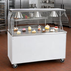 Thumbnail image #2 for Vollrath 2-Series Affordable Portable™ 38721W 46-Inch Mobile Utility Station with Stainless Steel Top, Breath Guard, White Vinyl-Clad Base
