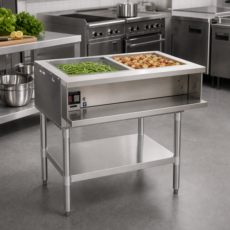 Product image #2 for Eagle Group 33-Inch Electric Water Bath Hot Food Table with Two 12 x 20 Openings, 208V