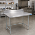 Thumbnail image #2 for BK Resources 84 Inch x 30 Inch 16 Gauge 304 Stainless Steel Work Table with 5 Inch Riser and Open Base