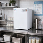 Thumbnail image #3 for Summit Commercial Accucold® FS30LMC Countertop Breast Milk Freezer, 1.8 Cu. Ft., White, Locking Reversible Solid Door