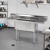 Thumbnail image #2 for 72-Inch Fabricated 2-Compartment Stainless Steel Sink with Left and Right Drainboards