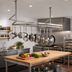 Thumbnail image #2 for John Boos 79-1/4-Inch Ceiling-Mounted Double-Bar Stainless Steel Pot Rack with 14 Double Hooks