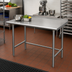 Thumbnail image #2 for Advance Tabco Special Value Series 48 Inch x 30 Inch Stainless Steel Open Base Work Table with 1-1/2 Inch Rear Backsplash