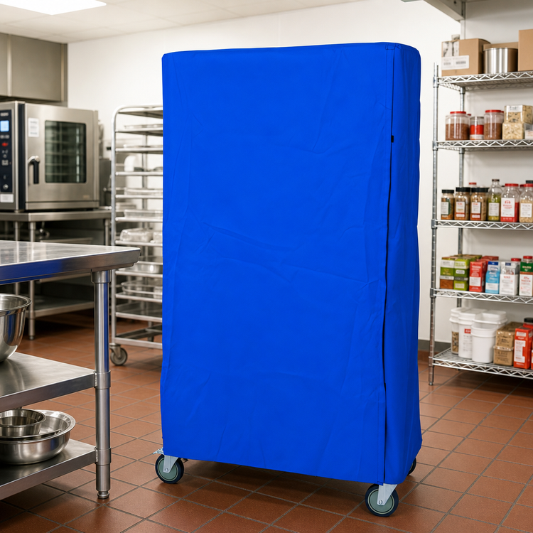 Product image #2 for Quantum Wire Cart Cover for 24 x 36 x 63 Inch Wire Carts, 400 Denier Blue Nylon with Velcro Flap