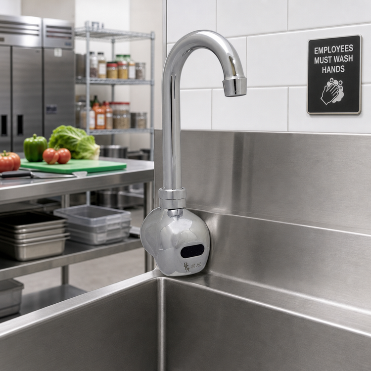 Product image #2 for BK Resources Heavy Duty Electronic Faucet with 5-Inch Gooseneck Spout, Splash Mount