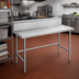 Thumbnail image #2 for Advance Tabco Stainless Steel Work Table with 10-Inch Backsplash, 72 x 24 Inches, Open Base