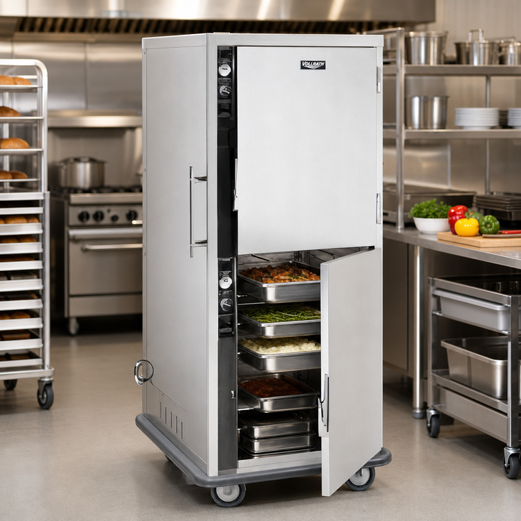 Product image #2 for Mobile Split-Cavity Heated Holding Cabinet with Half Doors and Humi-Temp Heat System