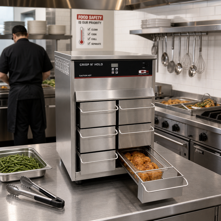 Product image #2 for Vertical Crisp N Hold Heated Air Food Holding Cabinet, Countertop, 6 Half-Size Pan Capacity, 120V