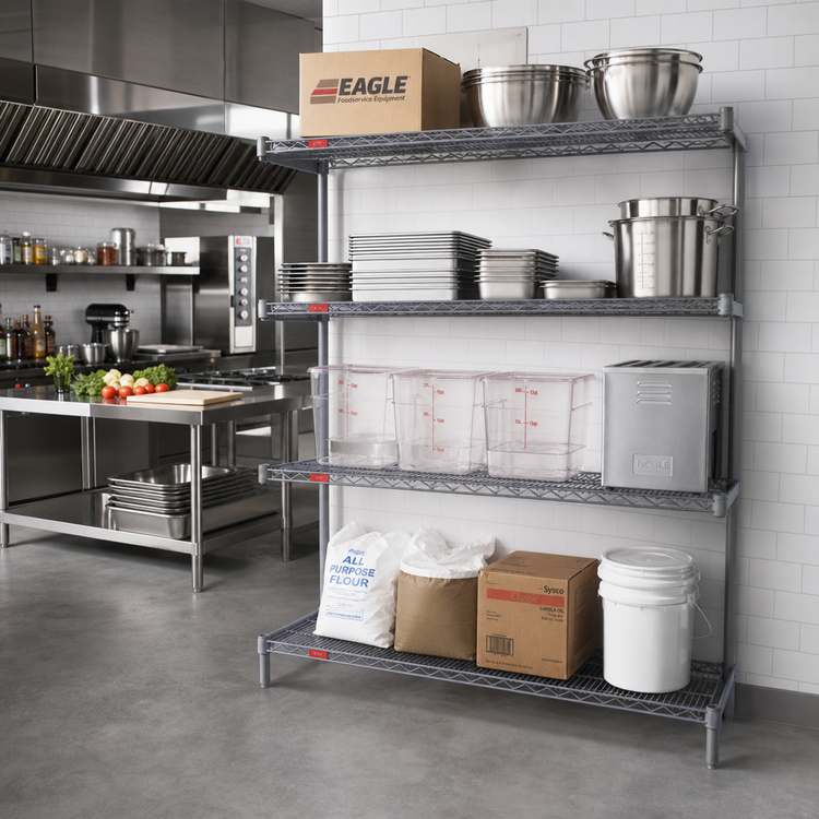 Product image #2 for Eagle Valu-Master 4-Tier Add-On Wire Shelving Unit, 72 x 21 x 74 Inches, Pewter Gray Epoxy Finish