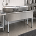 Thumbnail image #2 for Eagle Group 61-3/8 Inch Three-Compartment Utility Sink, 16-Gauge 430 Stainless Steel, No Drainboards