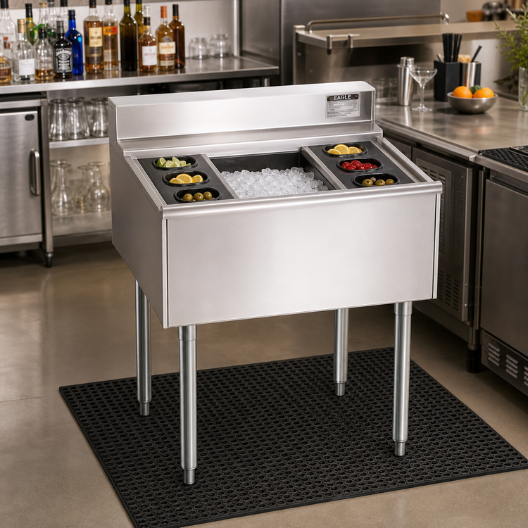Product image #2 for Eagle Group 2200 Series 40" x 24" Underbar Cocktail Unit with 16" Insulated Ice Bin and 7-Circuit Cold Plate