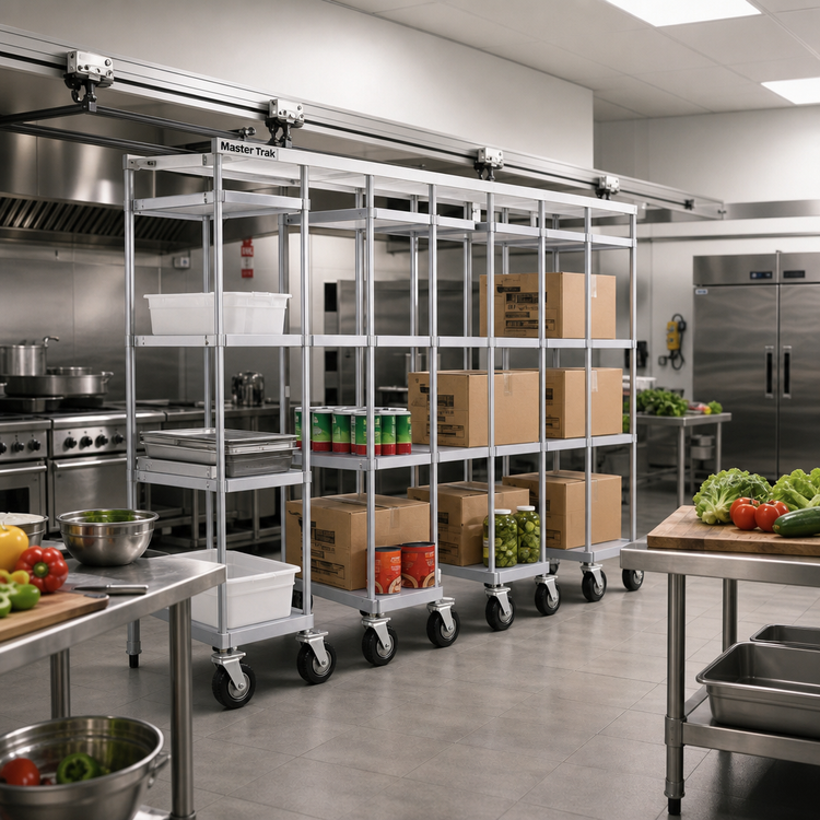 Product image #2 for Master Trak Overhead Track High-Density Storage Mobile Unit Kit for 21-Inch Shelves