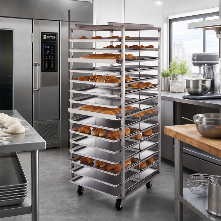 Product image #2 for Doyon RSROSL-20 Roll-In Single Side-Loaded Oven Rack for SRO2 Models, 20-Pan Capacity, Stainless Steel