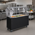 Thumbnail image #2 for Vollrath 2-Series Affordable Portable 3-Pan Non-Refrigerated Mobile Cold Food Station with Buffet-Style Acrylic Breath Guard, 46-Inch Black Solid Base